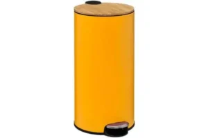 MODERN-METAL PEDALLI/BAMBU KAPAK 30 LT.ÇÖP KUTUSU-SARI